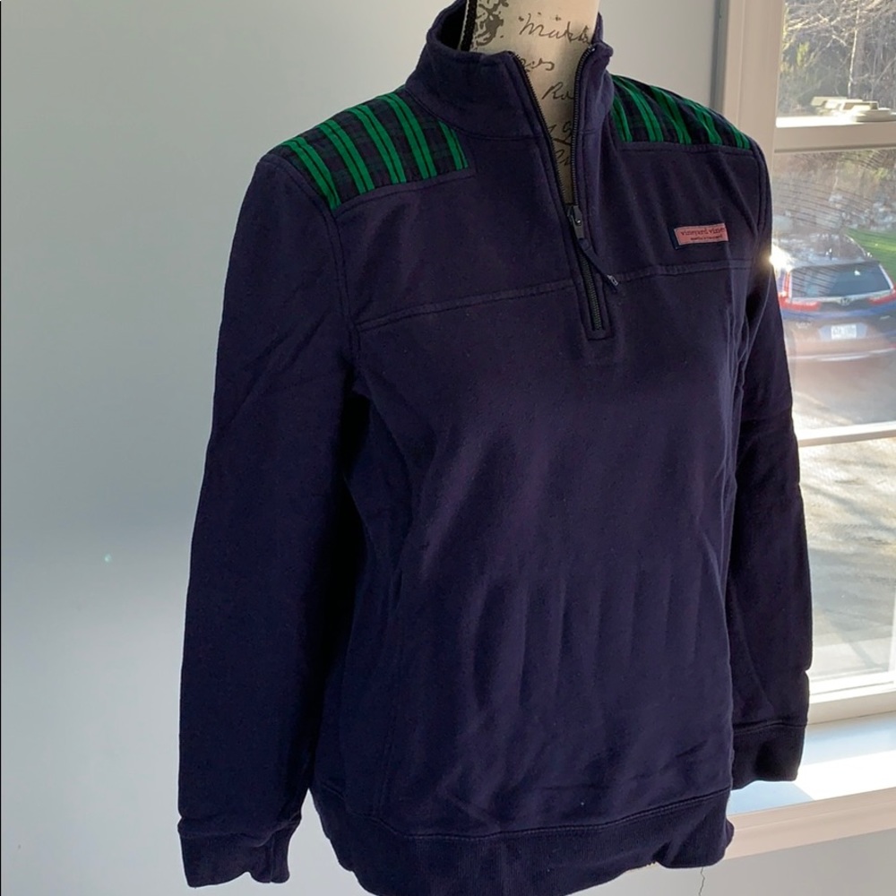 Vineyard Vines Shep Shirt Navy/Green Plaid - Med